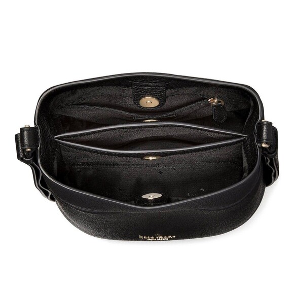 New Kate Spade Leila Small Bucket Bag Pebbled Leather Black - Picture 4 of 5